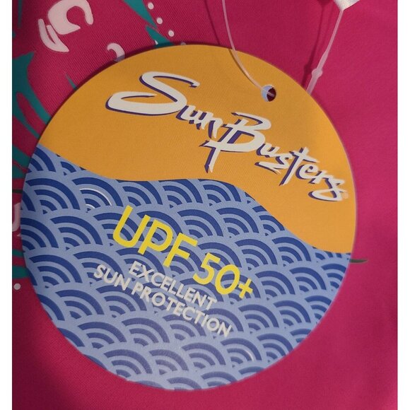 NEW SunBusters Girl's 8-10 Rash Guard Swimwear Shirt Short Sleeve UPF50 Koala - Picture 5 of 11